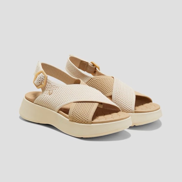 VIVAIA Kara AdaptAll Sport Crossover Slingback Sandals Ivory Nude 11 (43) NEW - Picture 1 of 7